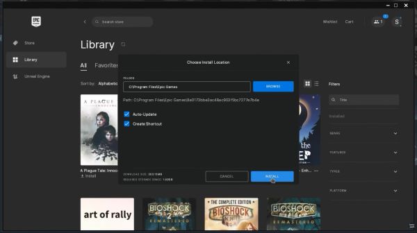 Epic Games Launcher Example